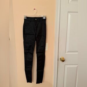 High-Waisted Black Faux Leather Pants